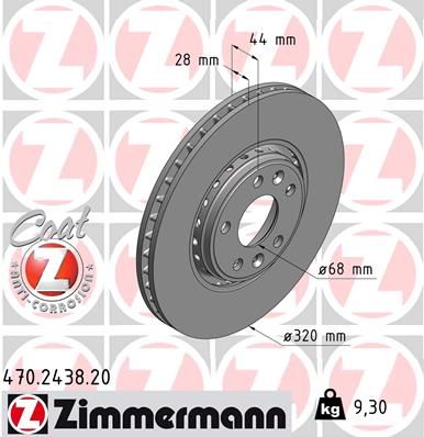 ZIMMERMANN Тормозной диск 470.2438.20