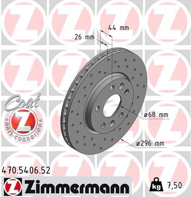 ZIMMERMANN Тормозной диск 470.5406.52