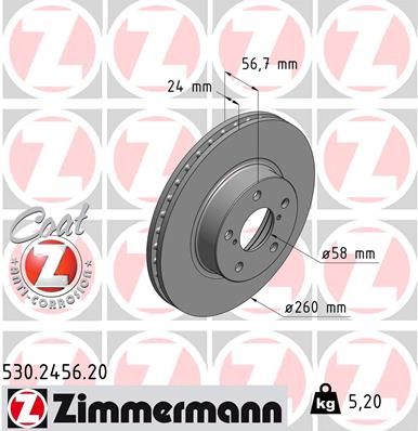 ZIMMERMANN Тормозной диск 530.2456.20