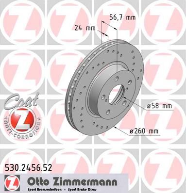 ZIMMERMANN Тормозной диск 530.2456.52