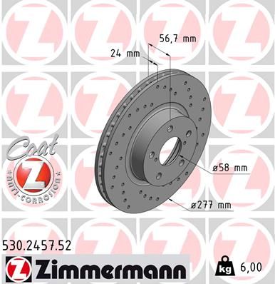 ZIMMERMANN Тормозной диск 530.2457.52