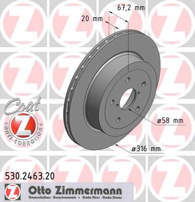 ZIMMERMANN Тормозной диск 530.2463.20