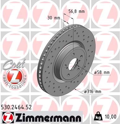 ZIMMERMANN Тормозной диск 530.2464.52