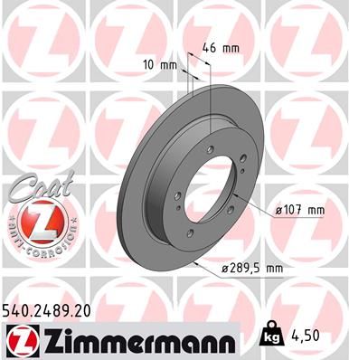 ZIMMERMANN Тормозной диск 540.2489.20