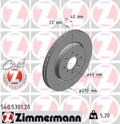 ZIMMERMANN Тормозной диск 540.5301.20