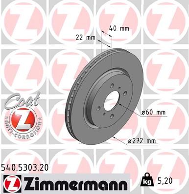 ZIMMERMANN Тормозной диск 540.5303.20