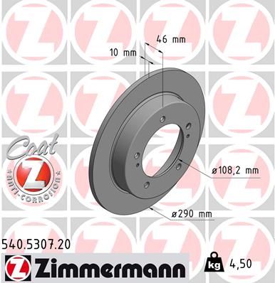 ZIMMERMANN Тормозной диск 540.5307.20