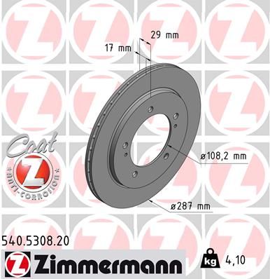 ZIMMERMANN Тормозной диск 540.5308.20
