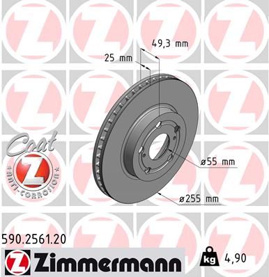 ZIMMERMANN Тормозной диск 590.2561.20