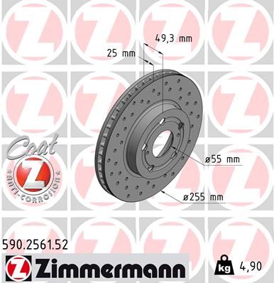 ZIMMERMANN Тормозной диск 590.2561.52