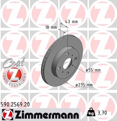 ZIMMERMANN Тормозной диск 590.2569.20