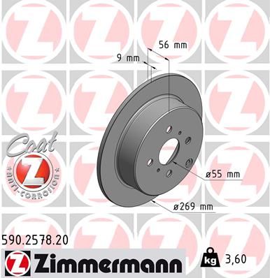 ZIMMERMANN Тормозной диск 590.2578.20