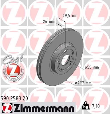 ZIMMERMANN Тормозной диск 590.2583.20
