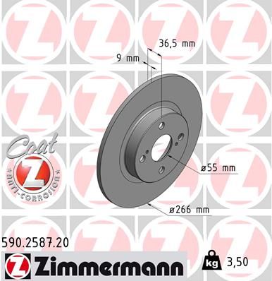 ZIMMERMANN Тормозной диск 590.2587.20