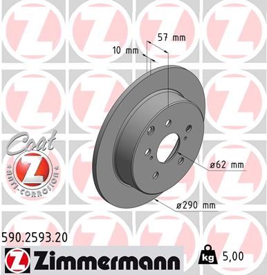 ZIMMERMANN Тормозной диск 590.2593.20