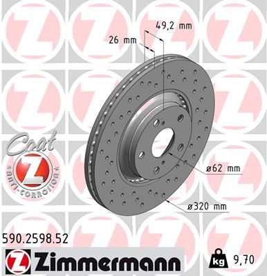 ZIMMERMANN Тормозной диск 590.2598.52