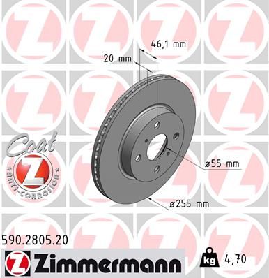 ZIMMERMANN Тормозной диск 590.2805.20