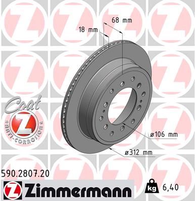 ZIMMERMANN Тормозной диск 590.2807.20