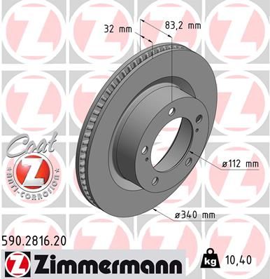ZIMMERMANN Тормозной диск 590.2816.20