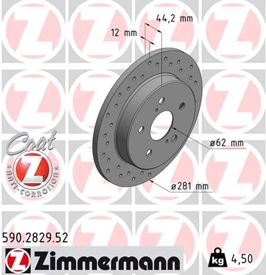 ZIMMERMANN Тормозной диск 590.2829.52