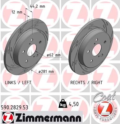 ZIMMERMANN Тормозной диск 590.2829.53