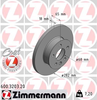 ZIMMERMANN Тормозной диск 600.3203.20