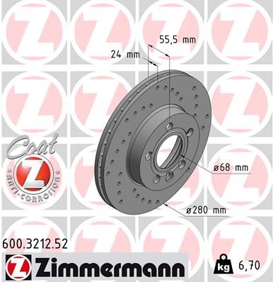 ZIMMERMANN Тормозной диск 600.3212.52