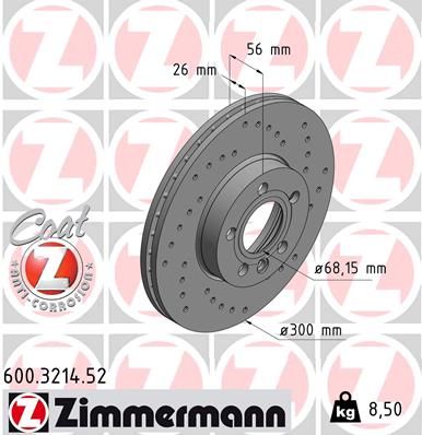 ZIMMERMANN Тормозной диск 600.3214.52