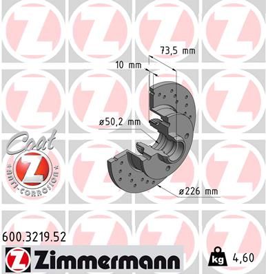 ZIMMERMANN Тормозной диск 600.3219.52