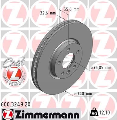 ZIMMERMANN Тормозной диск 600.3249.20