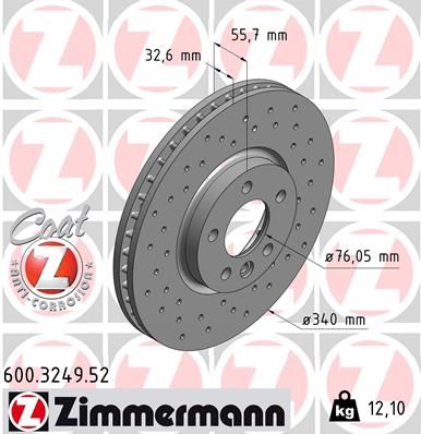 ZIMMERMANN Тормозной диск 600.3249.52