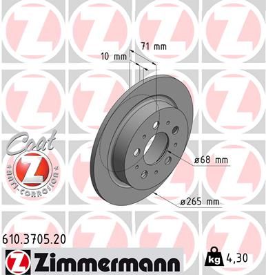 ZIMMERMANN Тормозной диск 610.3705.20