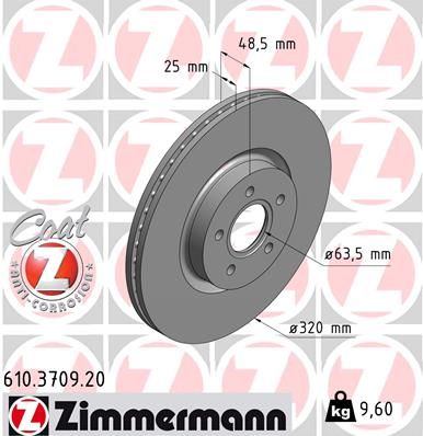 ZIMMERMANN Тормозной диск 610.3709.20