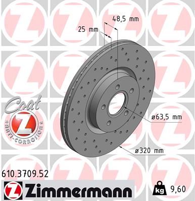 ZIMMERMANN Тормозной диск 610.3709.52